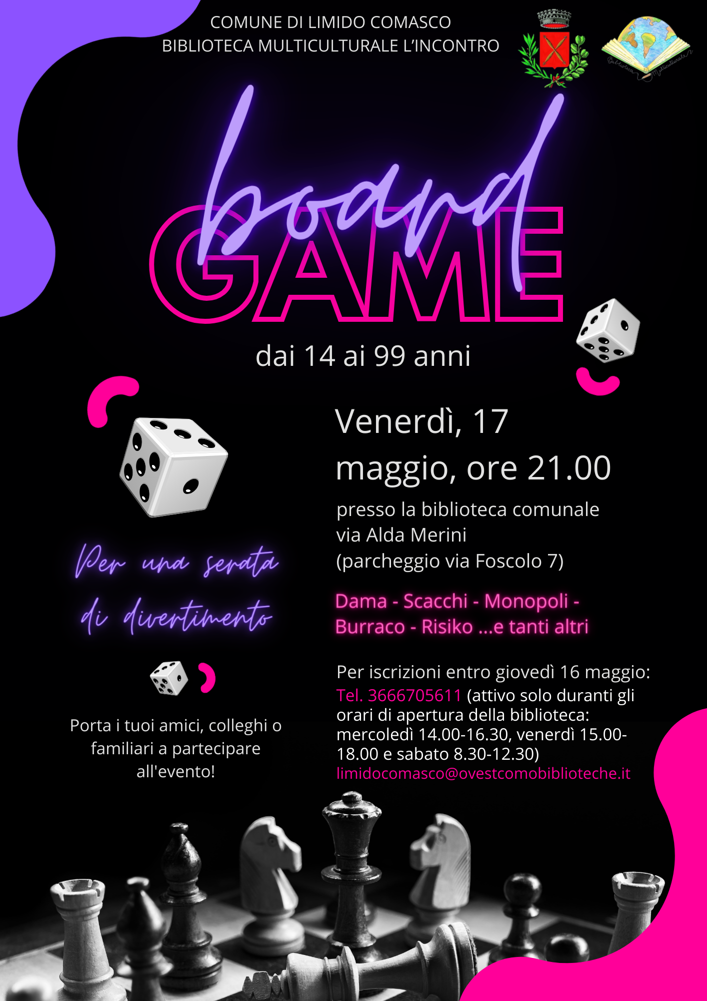  Board games venerdì 17 maggio dalle ore 21.00