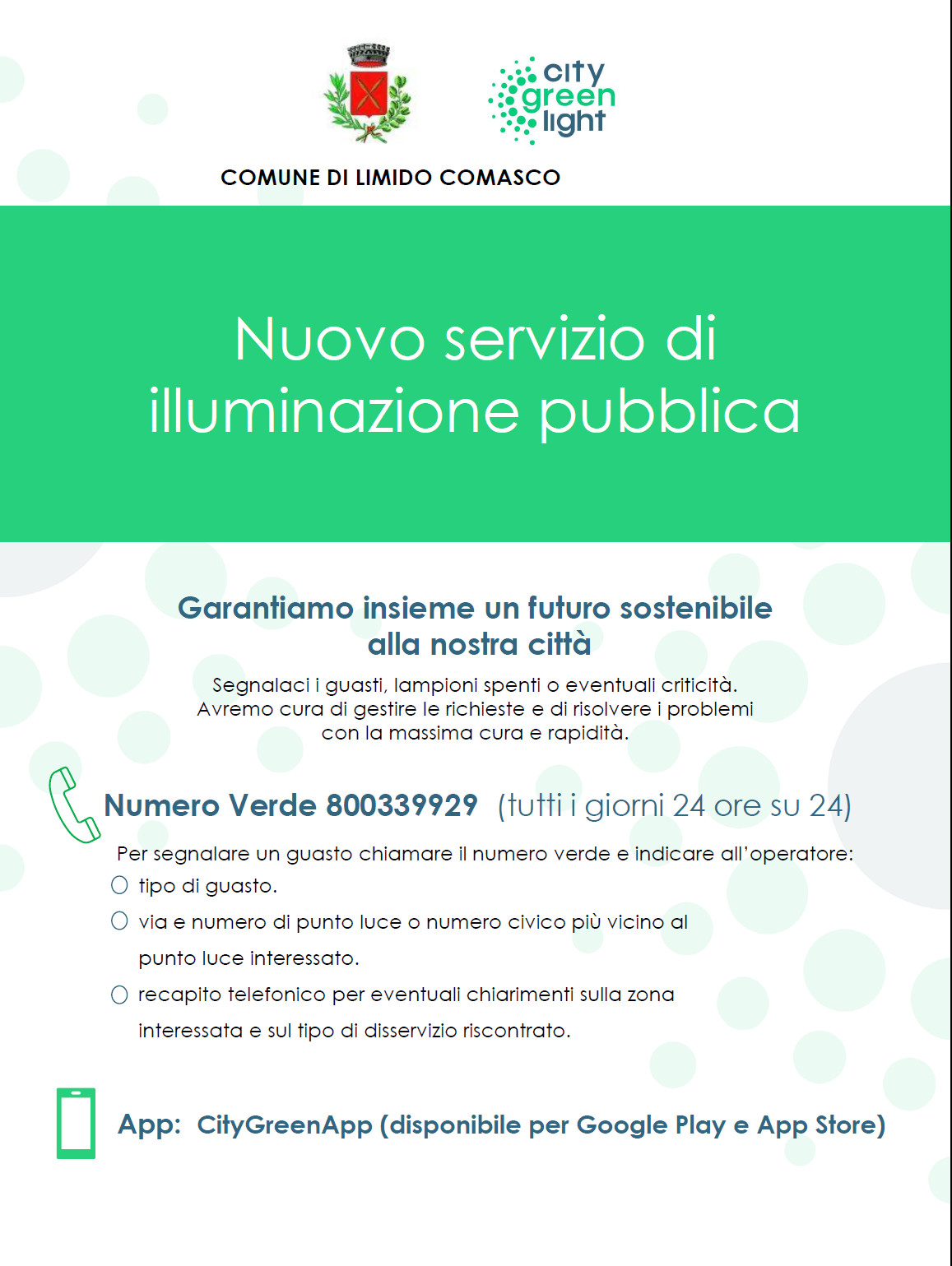 Nuovo servizio di illuminazione pubblica