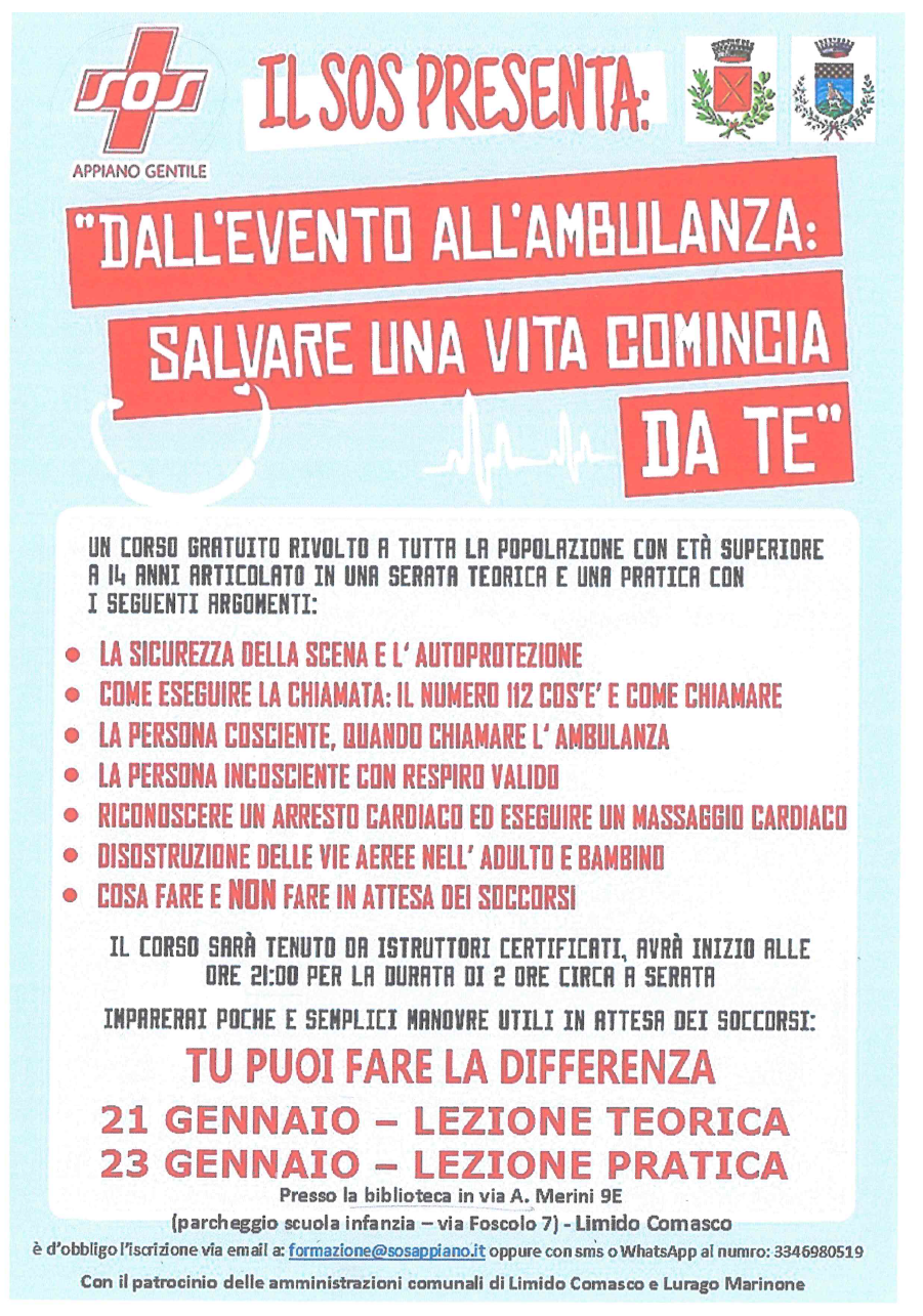 "Dall'evento all'ambulanza : salvare una vita comincia da te"